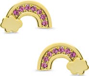 Lily Nily Kids' Pavé Cubic Zirconia Rainbow Stud Earrings