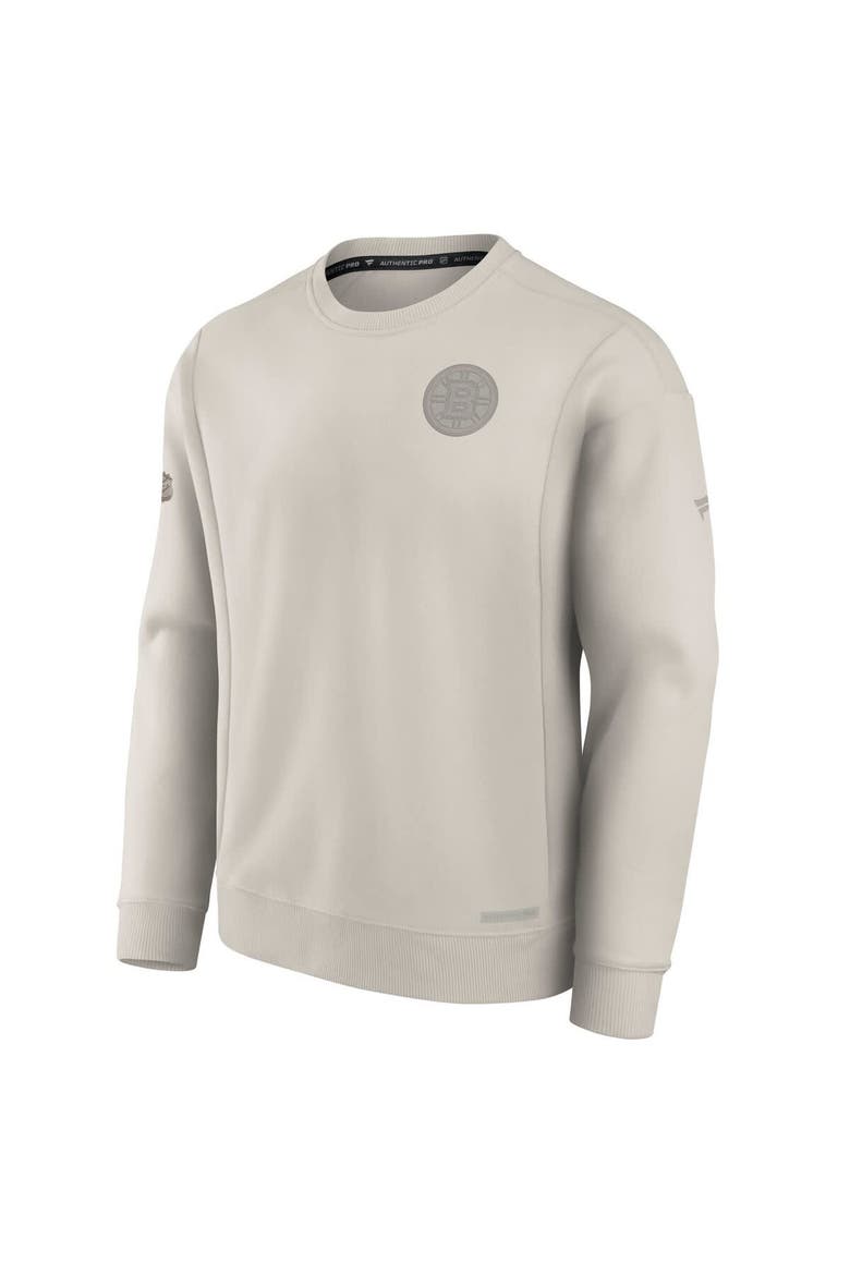 Men's Fanatics  Cream Boston Bruins Authentic Pro Road Fleece Pullover Sweatshirt, Alternate, color, Cream