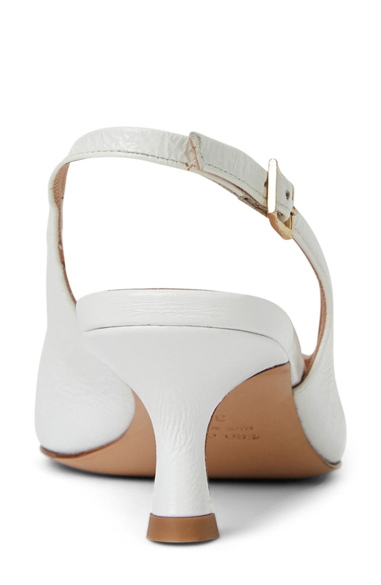 Bruno Magli Fiona Slingback Pointed Toe Pump, Alternate, color, White Crinkled Paten