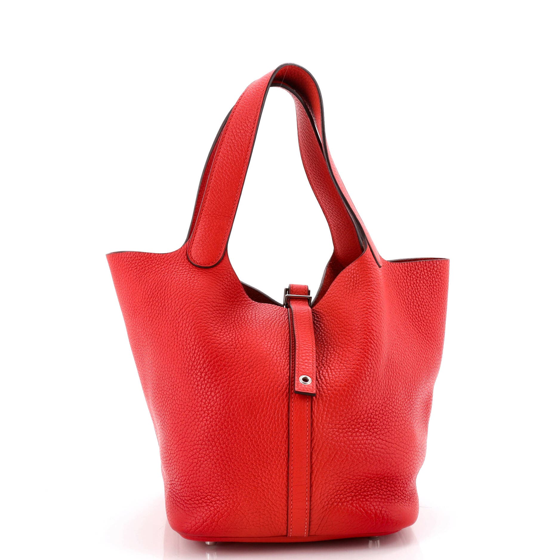Picotin Lock Bag Clemence MM, Main, color, Rouge Tomate