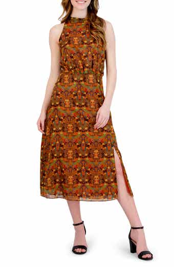 Mock Neck Sleeveless Midi Dress
