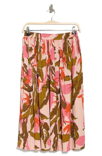 ADRIANNA PAPELL ADRIANNA PAPELL SLIT PLEATED MIDI SKIRT 