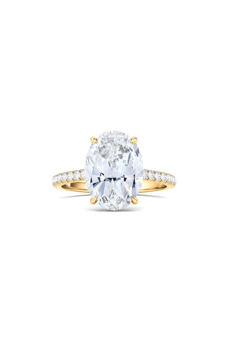 Oval Cut Pavé Lab Grown Diamond Ring, Main, color, 3.00 CTW 18K YELLOW GOLD