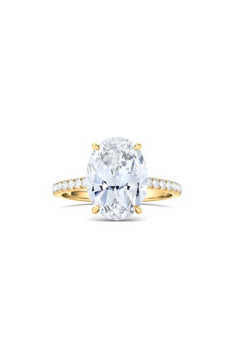 Oval Cut Pavé Lab Grown Diamond Ring