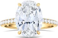 HauteCarat Oval Cut Pavé Lab Grown Diamond Ring