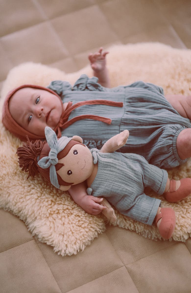 APPLE PARK Soft Organic Cotton Baby Doll, Alternate, color, Teal