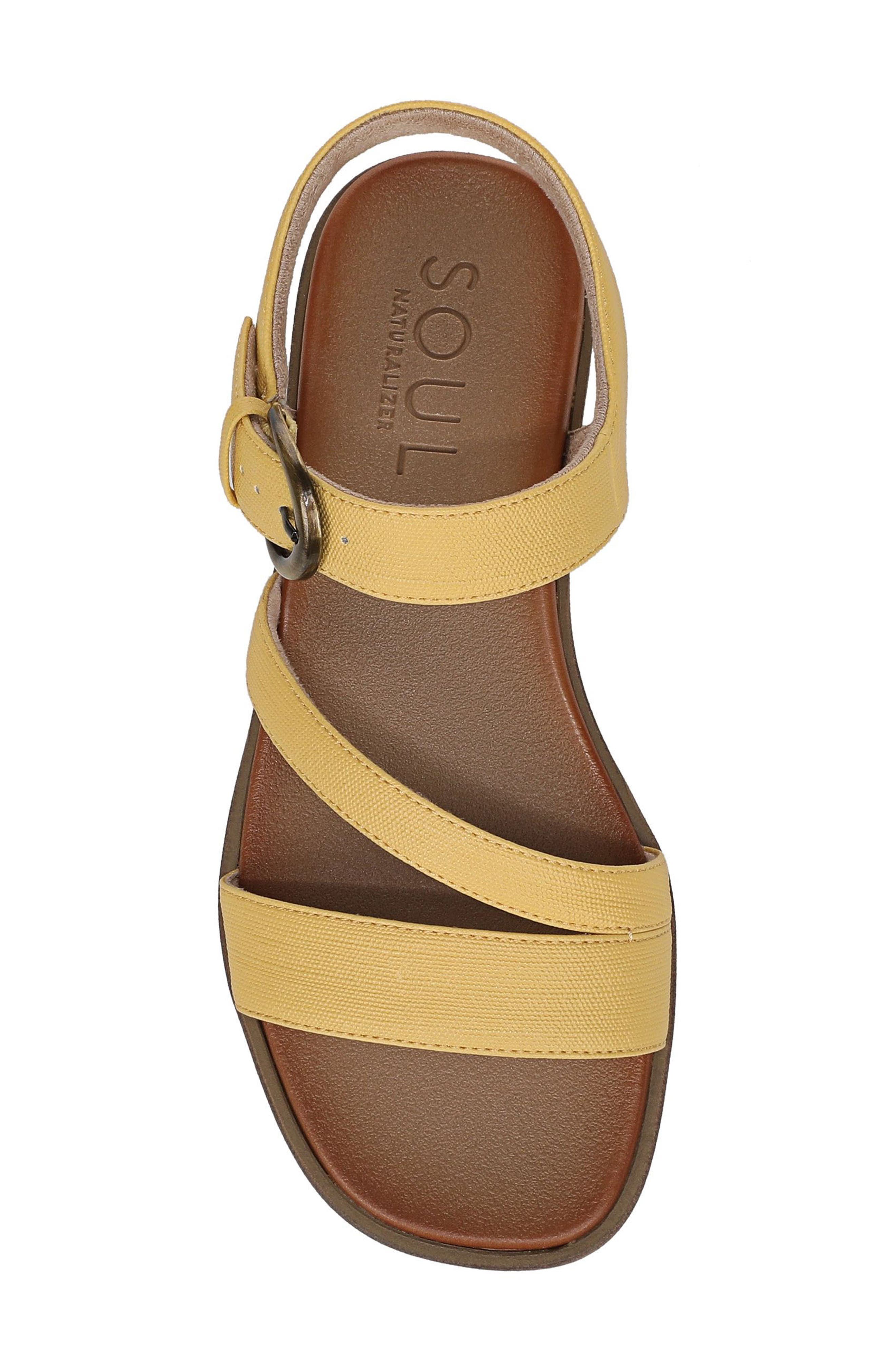 SOUL NATURALIZER Jayvee Sandal, Alternate, color, Beehive Yellow Faux Twill