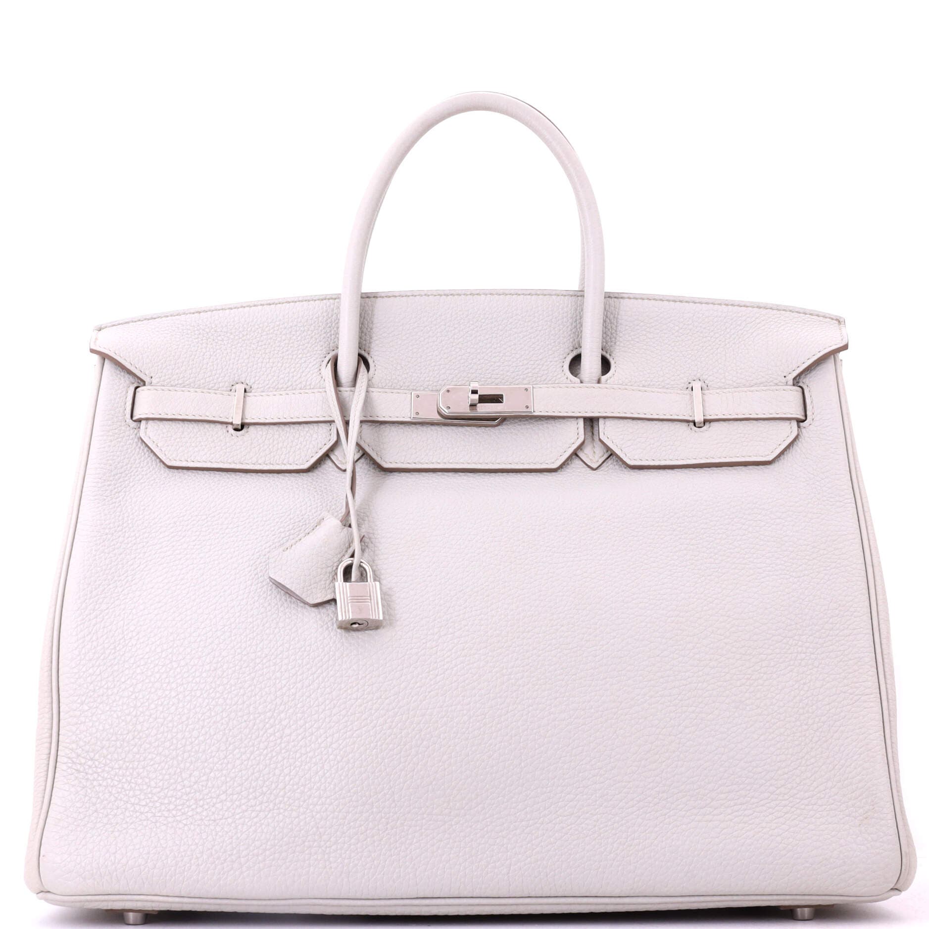 Pre-Owned Hermes Birkin Handbag Grey Togo with Palladium Hardware 40, Main, color, Gris Perle