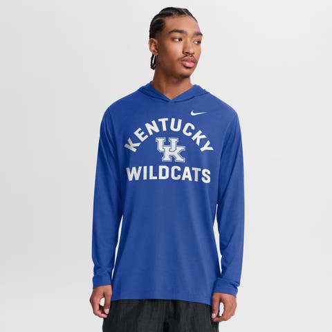 Men's Nike Royal Kentucky Wildcats Primetime Arch Tri-Blend Dri-FIT Long Sleeve Hooded T-Shirt
