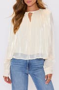 VICI Collection Remi Metallic Long Sleeve Woven Top
