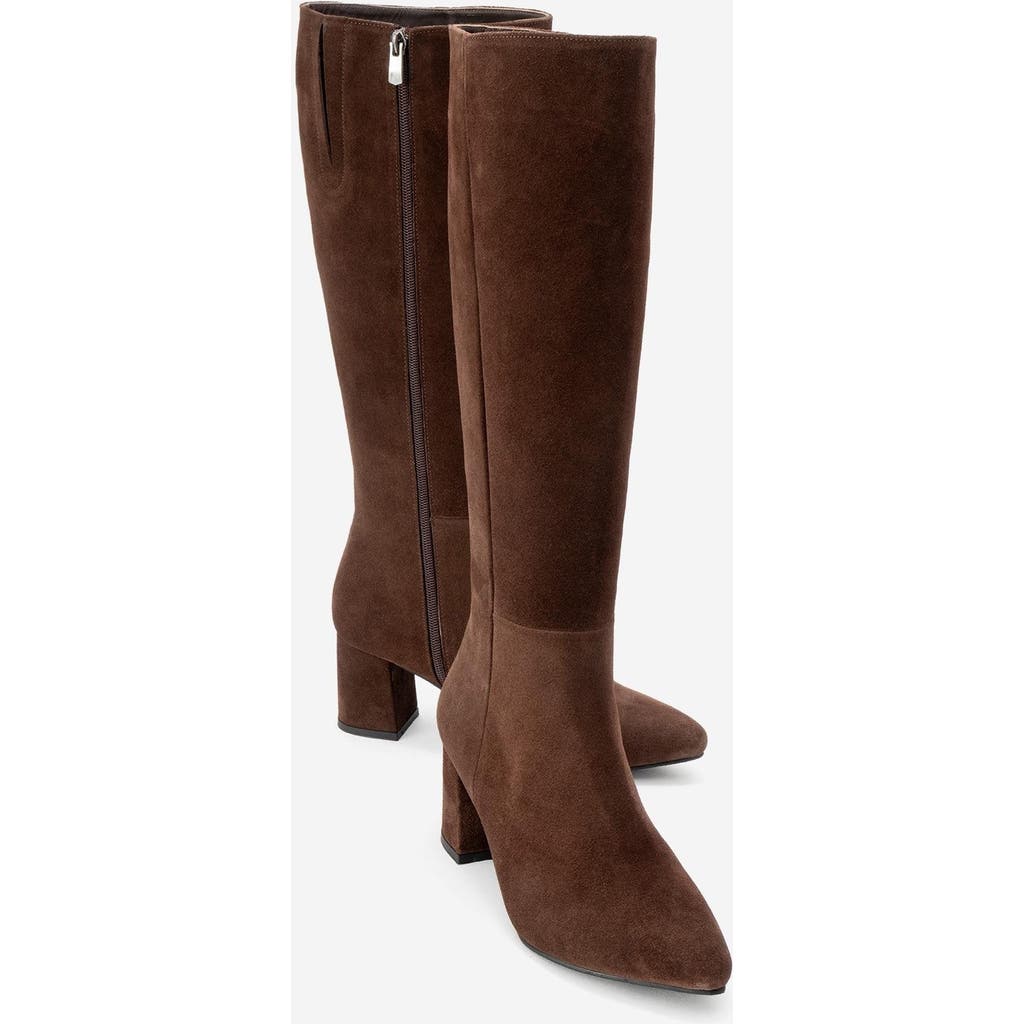 Forever & Always Shoes Sejas Leather Block Heel Knee-high Boot In Brown