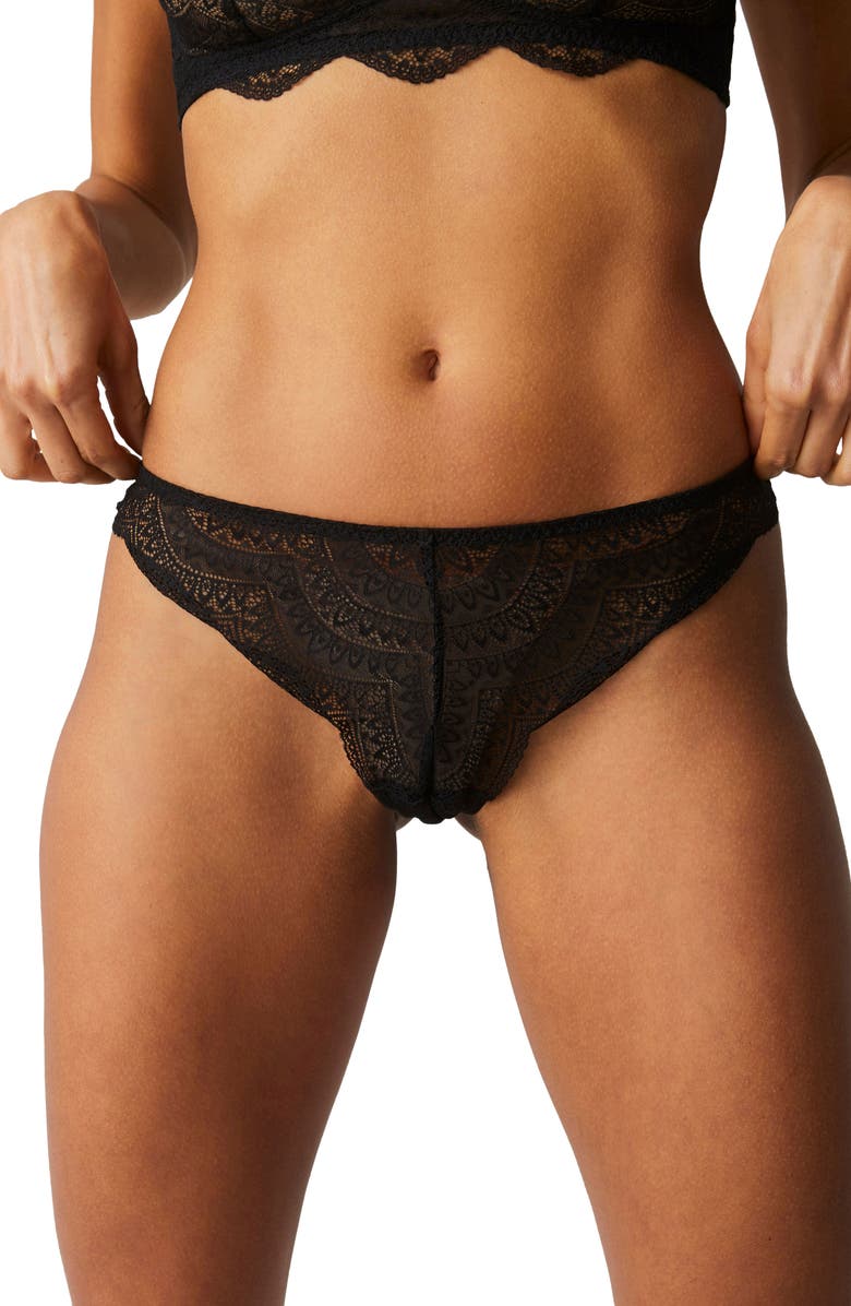 Simone Perele Karma Lace Tanga, Main, color, Black