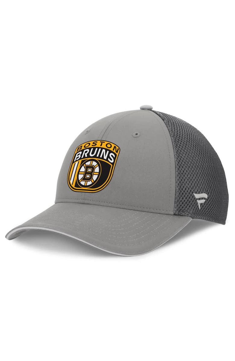 FANATICS Men's Fanatics Gray Boston Bruins Authentic Pro Home Ice Trucker Adjustable Hat, Alternate, color, Gray