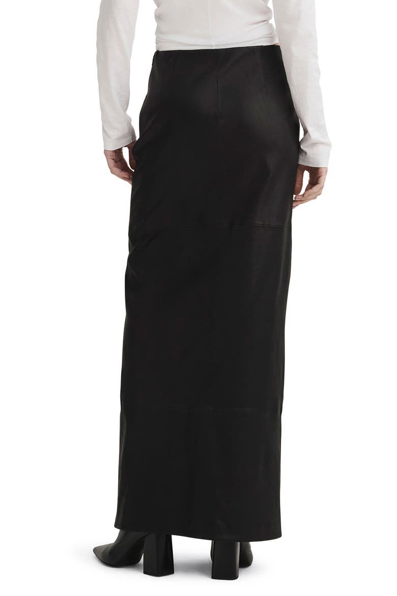 Ilana Stretch Leather Maxi Skirt, Alternate, color, BLACK