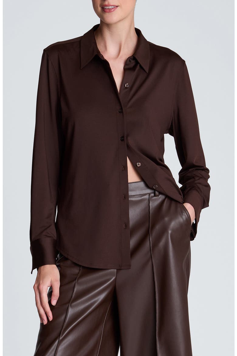 Long Sleeve Button Front Shirt, Main, color, MEDIUM BARK