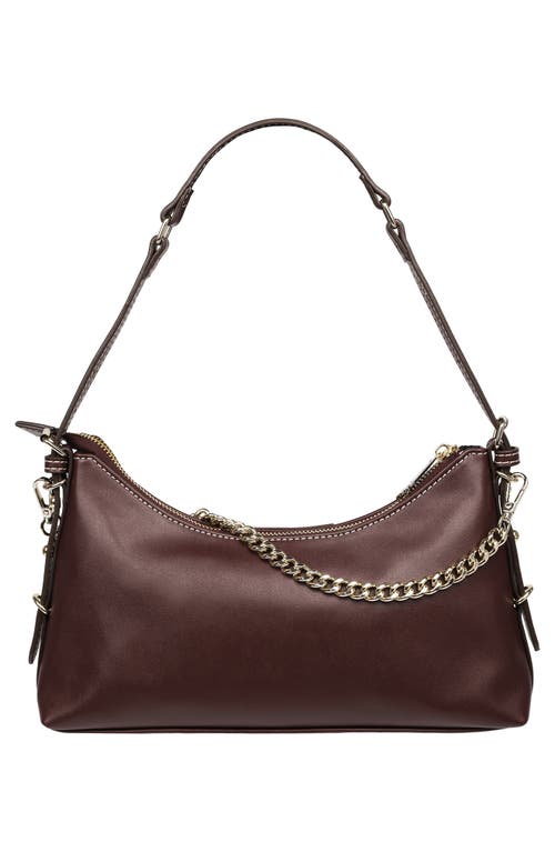 True Religion Belted Chain Strap Shoulder Bag In Burgundy
