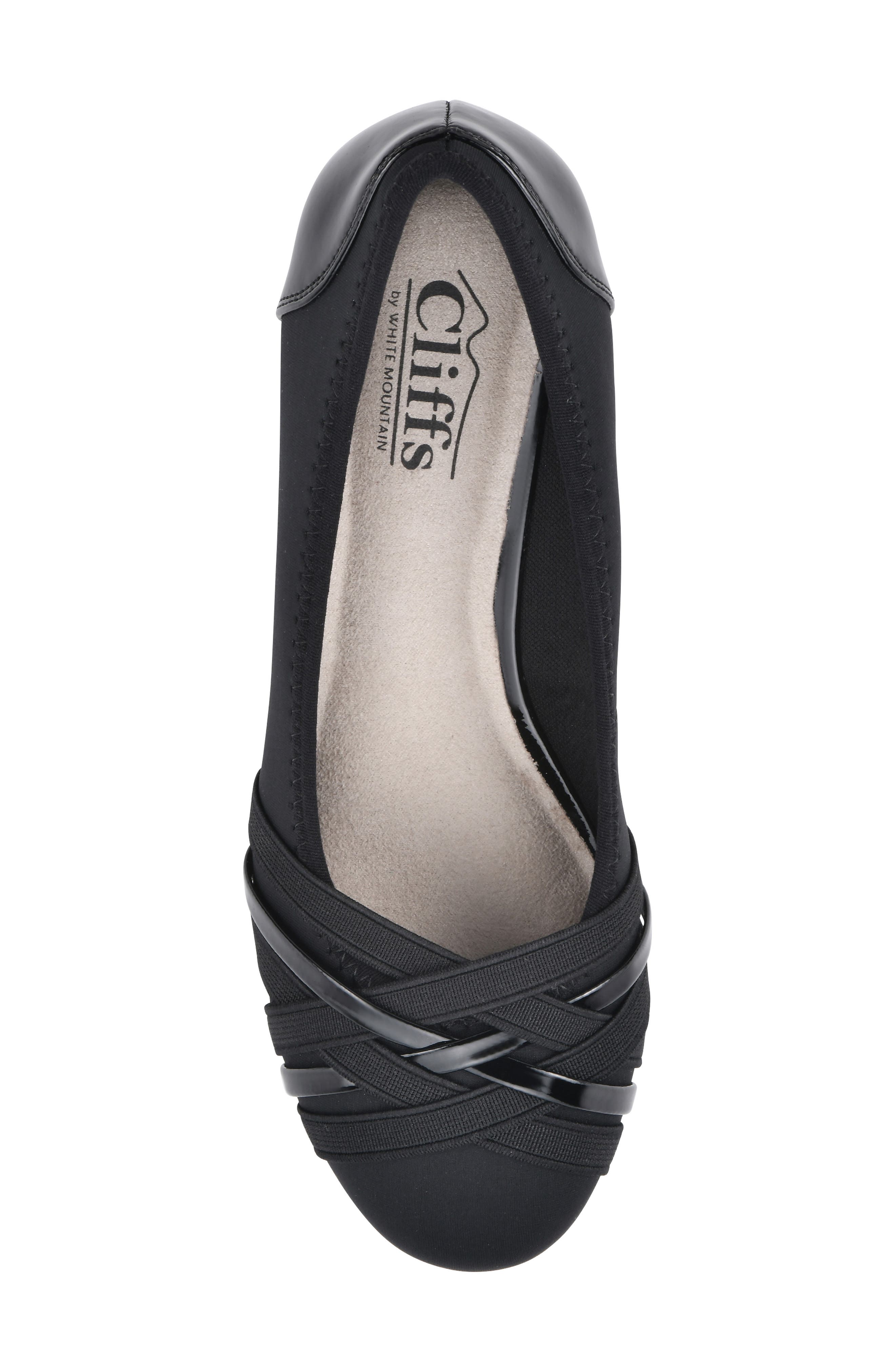 CLIFFS BY WHITE MOUNTAIN Bowie Wedge Pump - Wide Width Available, Alternate, color, Black/ Nylon