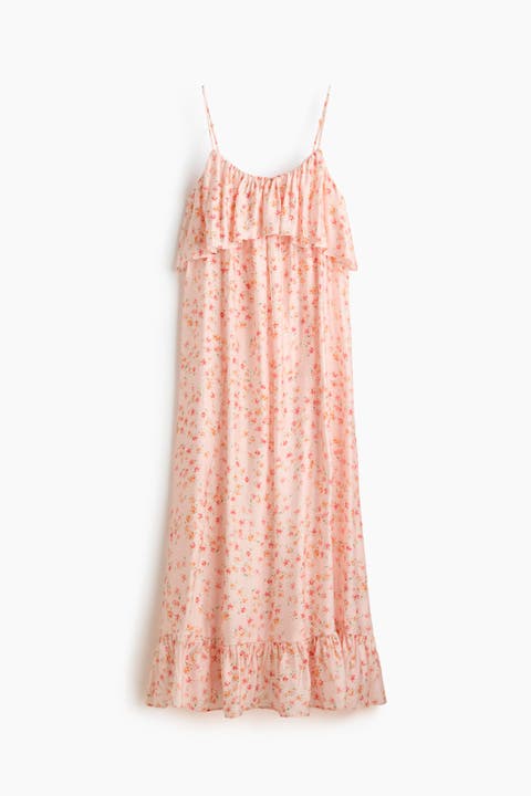 Frill-trimmed A-line Dress