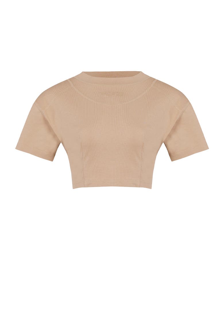 Pure Cotton Free Heaven Crop Tshirt, Main, color, beige moon rock