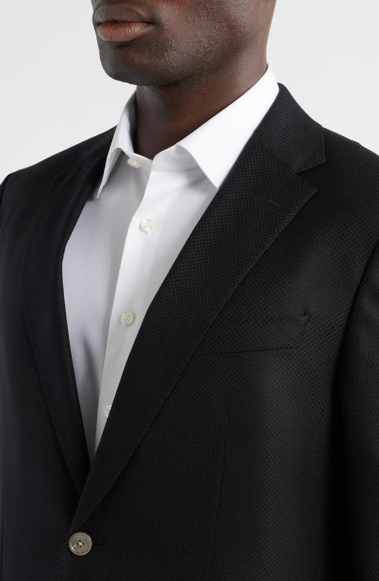 BOSS Hutson Slim Fit Textured Black Wool Sport Coat, Alternate, color, Black