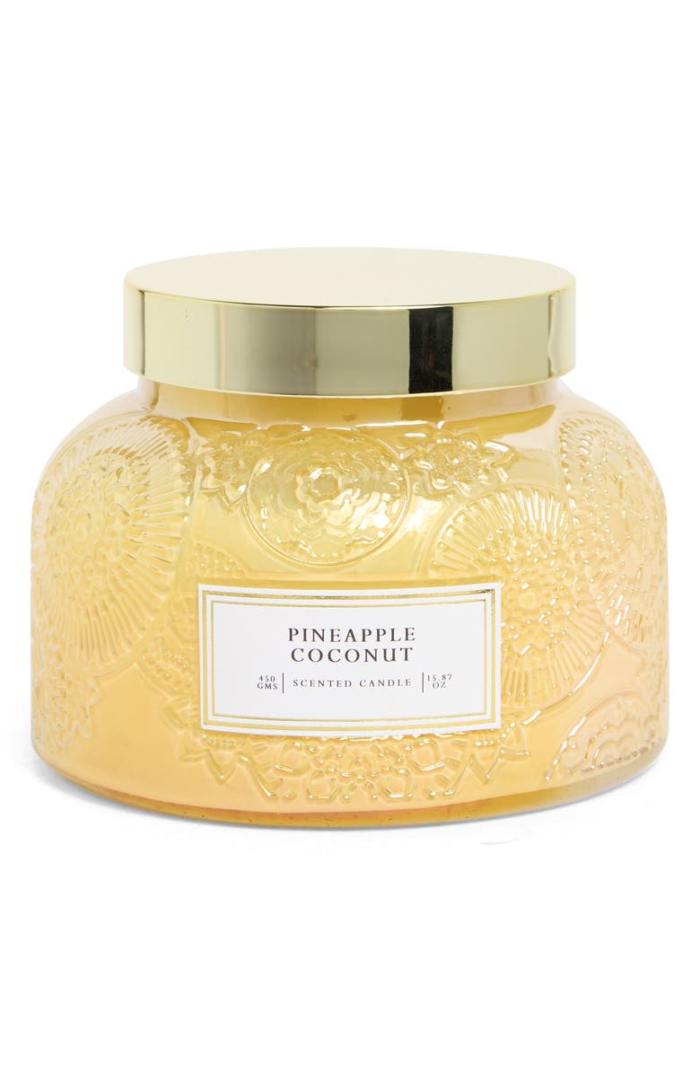 PORTOFINO CANDLES Pineapple & Coconut Garden Jar Candle, Main, color, 