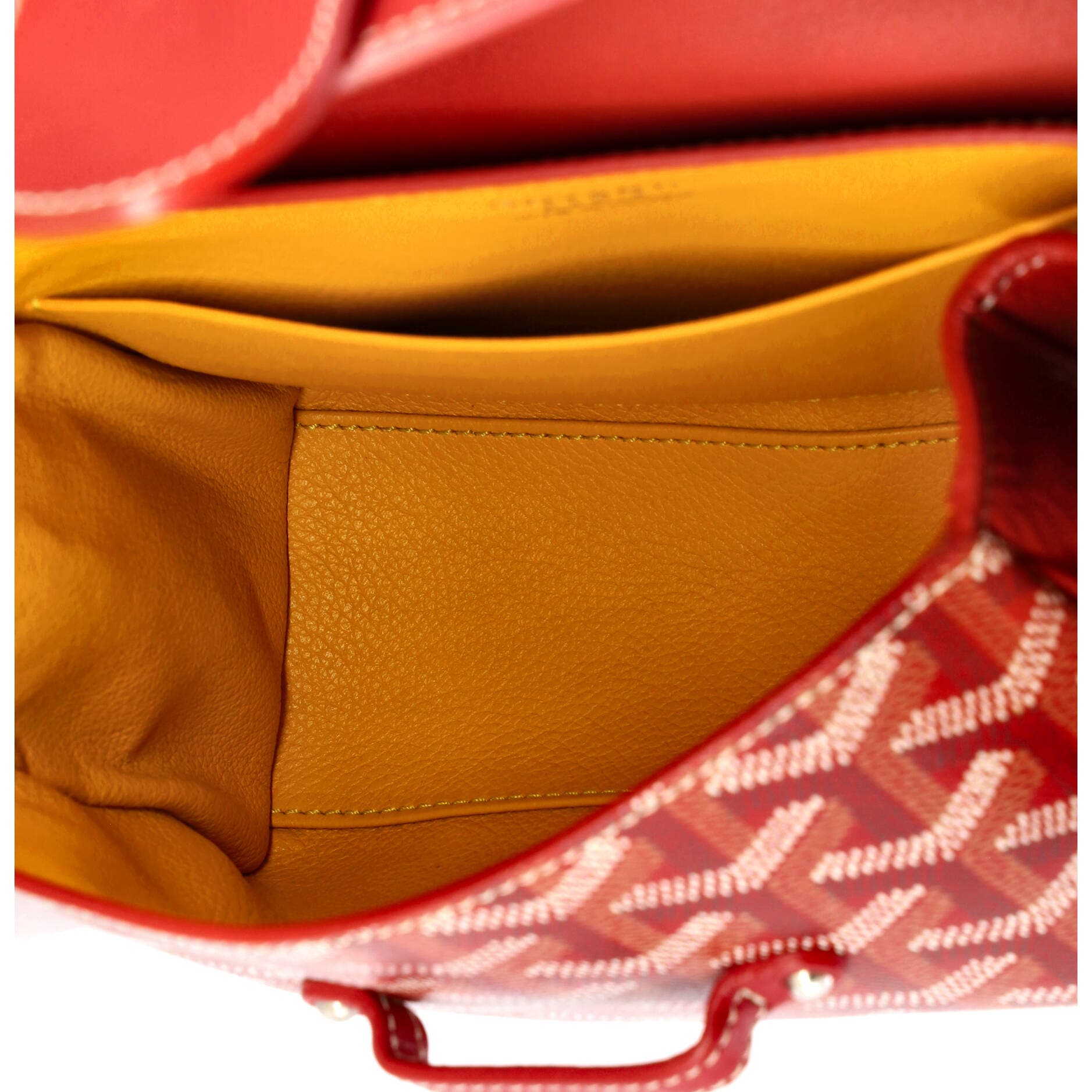 Pre-Owned Goyard Saigon Top Handle Bag Coated Canvas with Leather Mini, Alternate, color, Red