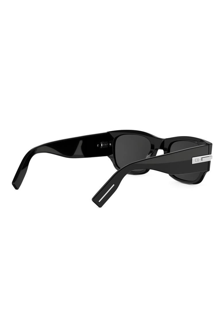 DiorBlackSuit XL S4I 52mm Square Sunglasses, Alternate, color, SHINY BLACK / SMOKE