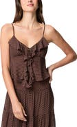 PAIGE Indiah Polka Dot Ruffle Camisole