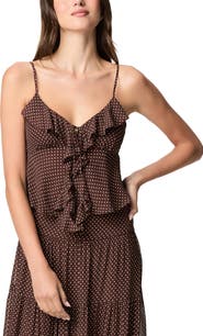 PAIGE Indiah Polka Dot Ruffle Camisole