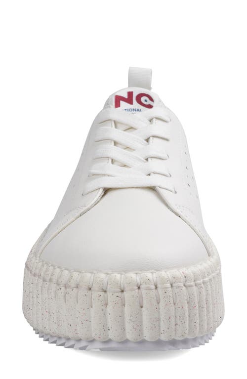National Comfort Leather Sneaker In Off White Leather