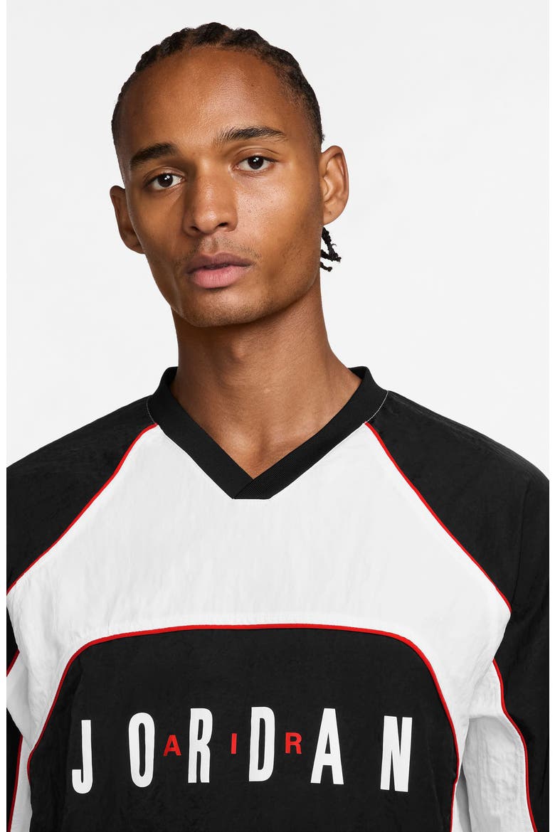 Long Sleeve Warm Up Top, Alternate, color, BLACK/ WHITE/ CHILE RED