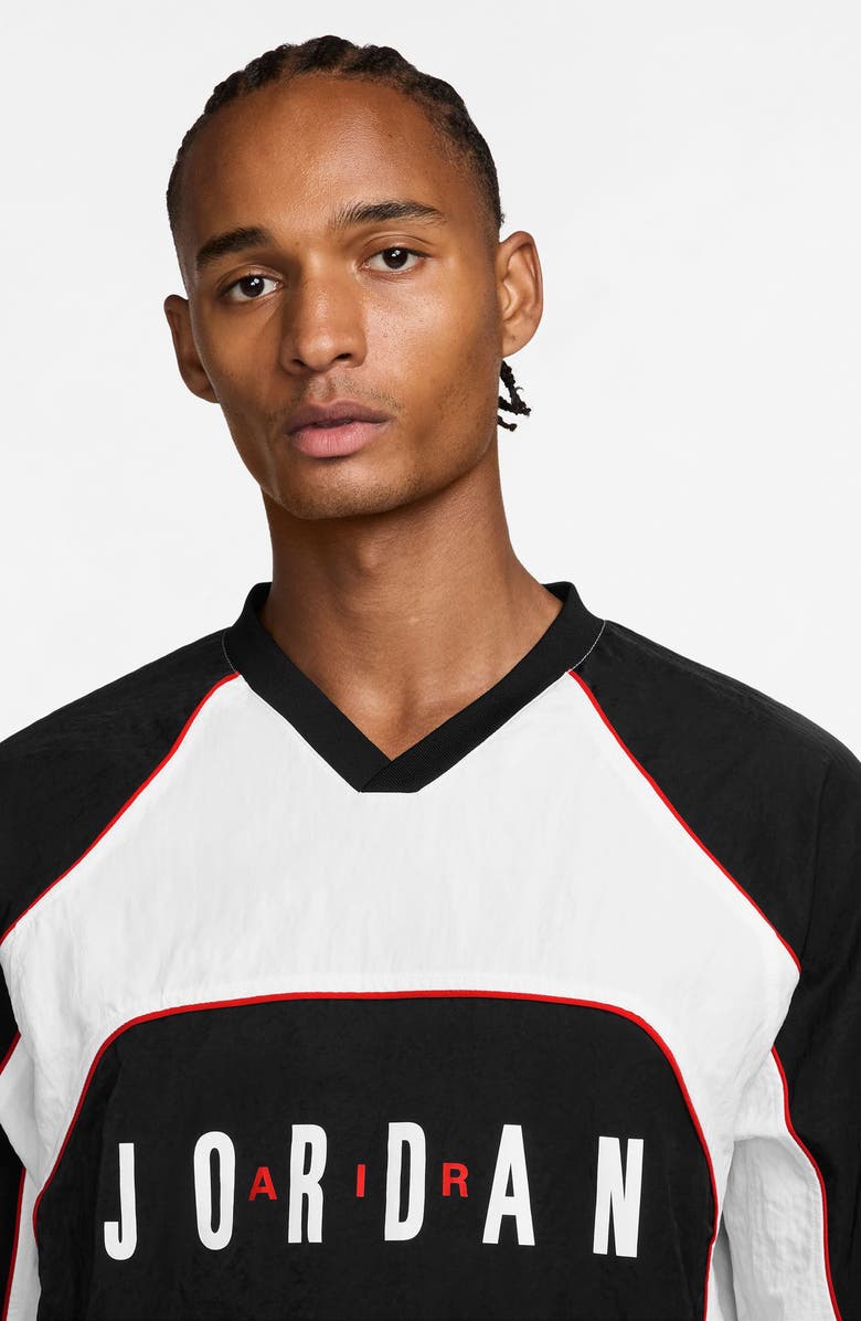 Jordan Long Sleeve Warm Up Top, Alternate, color, Black/ White/ Chile Red