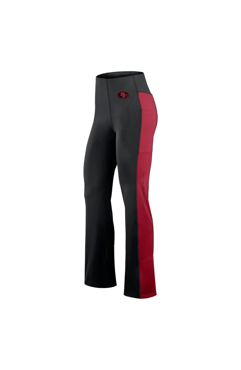 Fanatics Signature Women's Fanatics Signature Black San Francisco 49ers Studio Fitted Flared Leggings, Alternate, color, 
