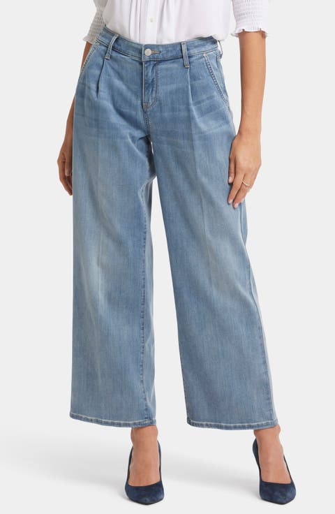 Teresa Pleated Wide Leg Jeans