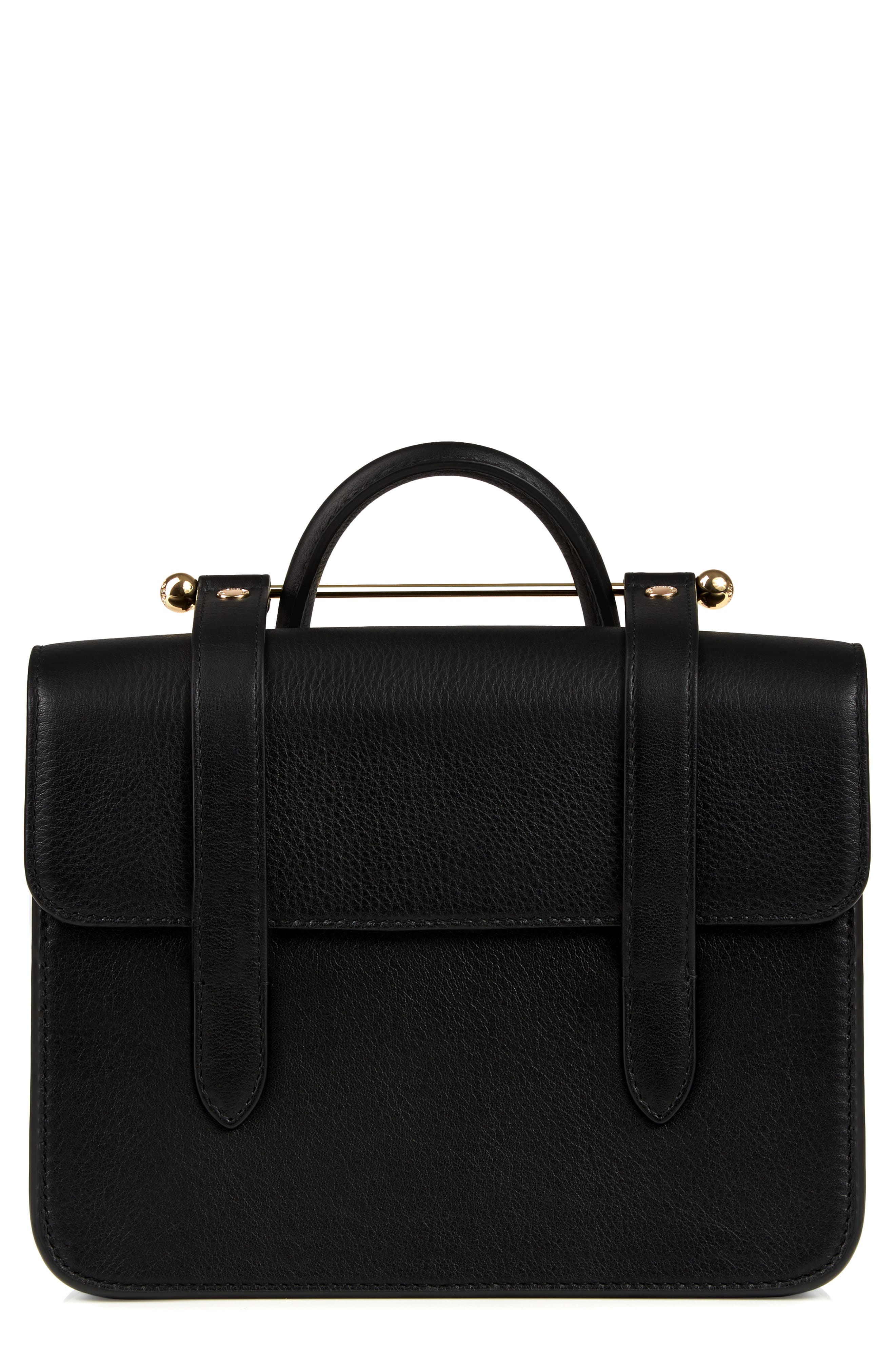 MC Mini Leather Crossbody Bag, Main, color, BLACK