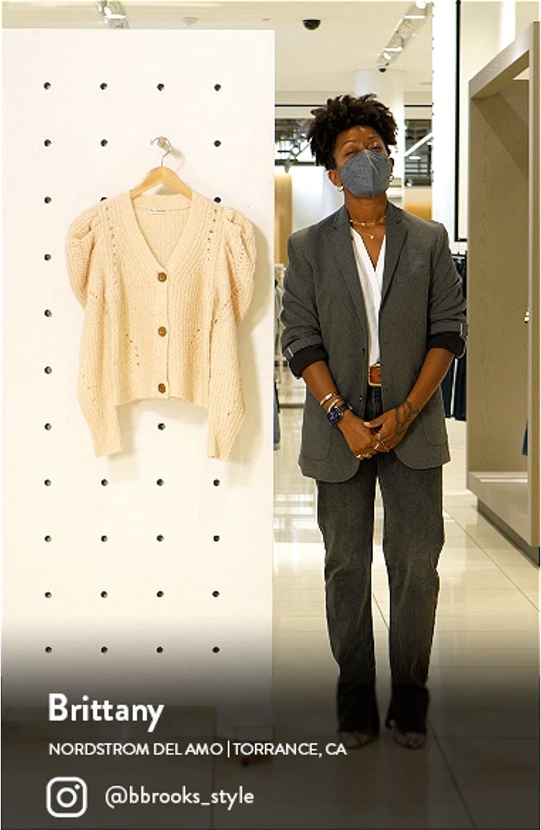 Emmy Gathered Shoulder Cardigan, sales video thumbnail