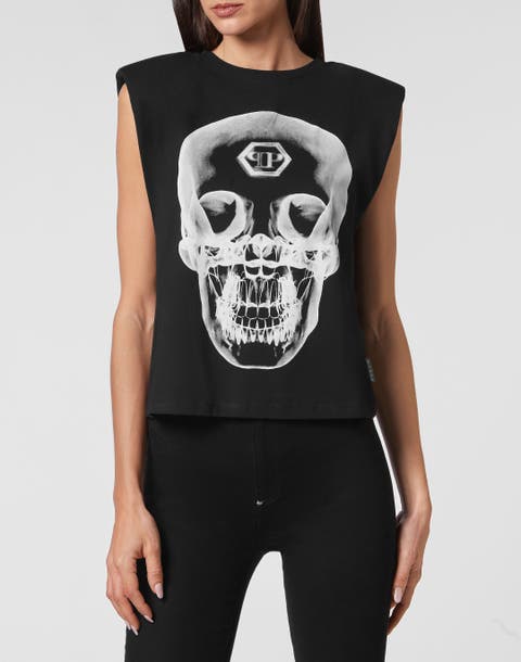 T-Shirt Round Neck Skull Women