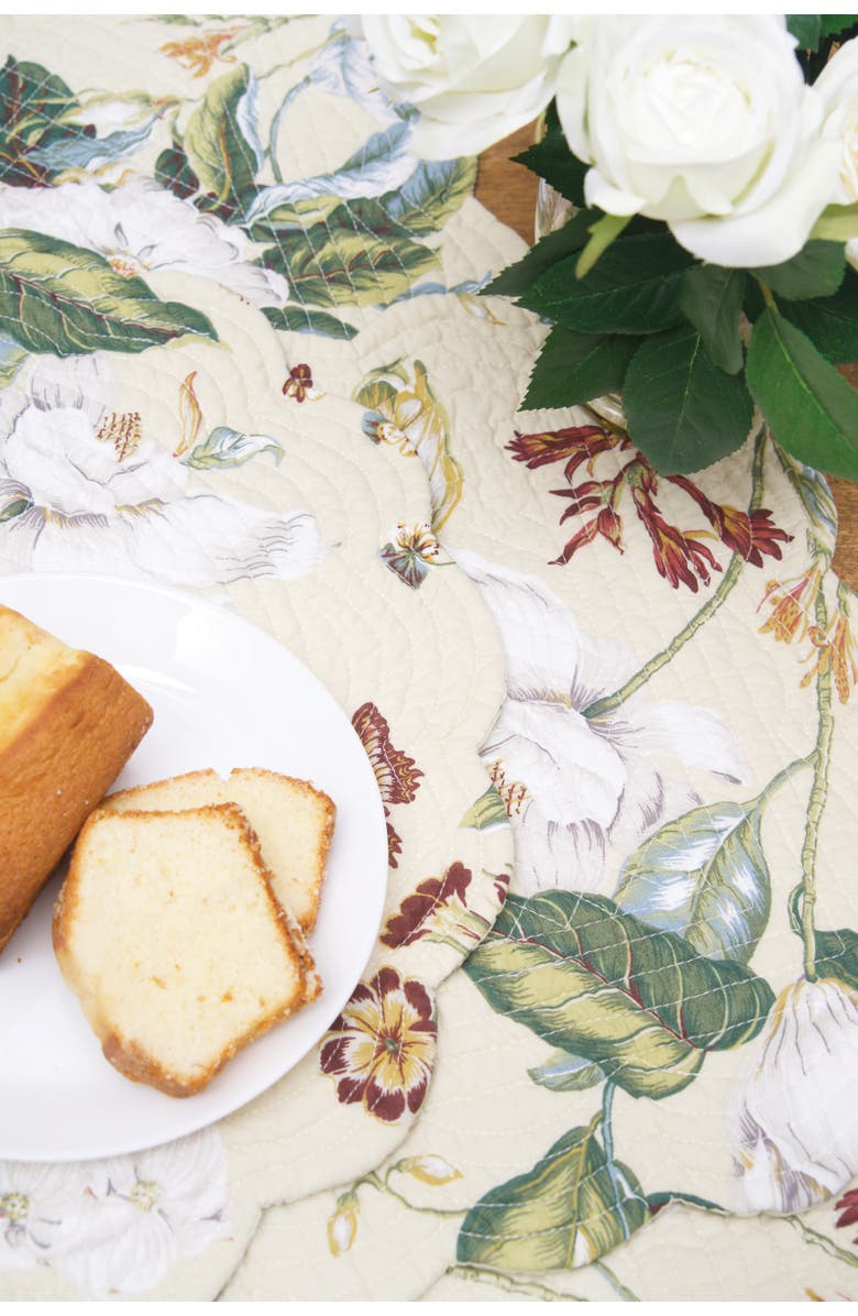 C&F Home Garden Images Reversible Graphic Print Machine Washable Table Quilted Runner 14" x 51", Alternate, color, Green