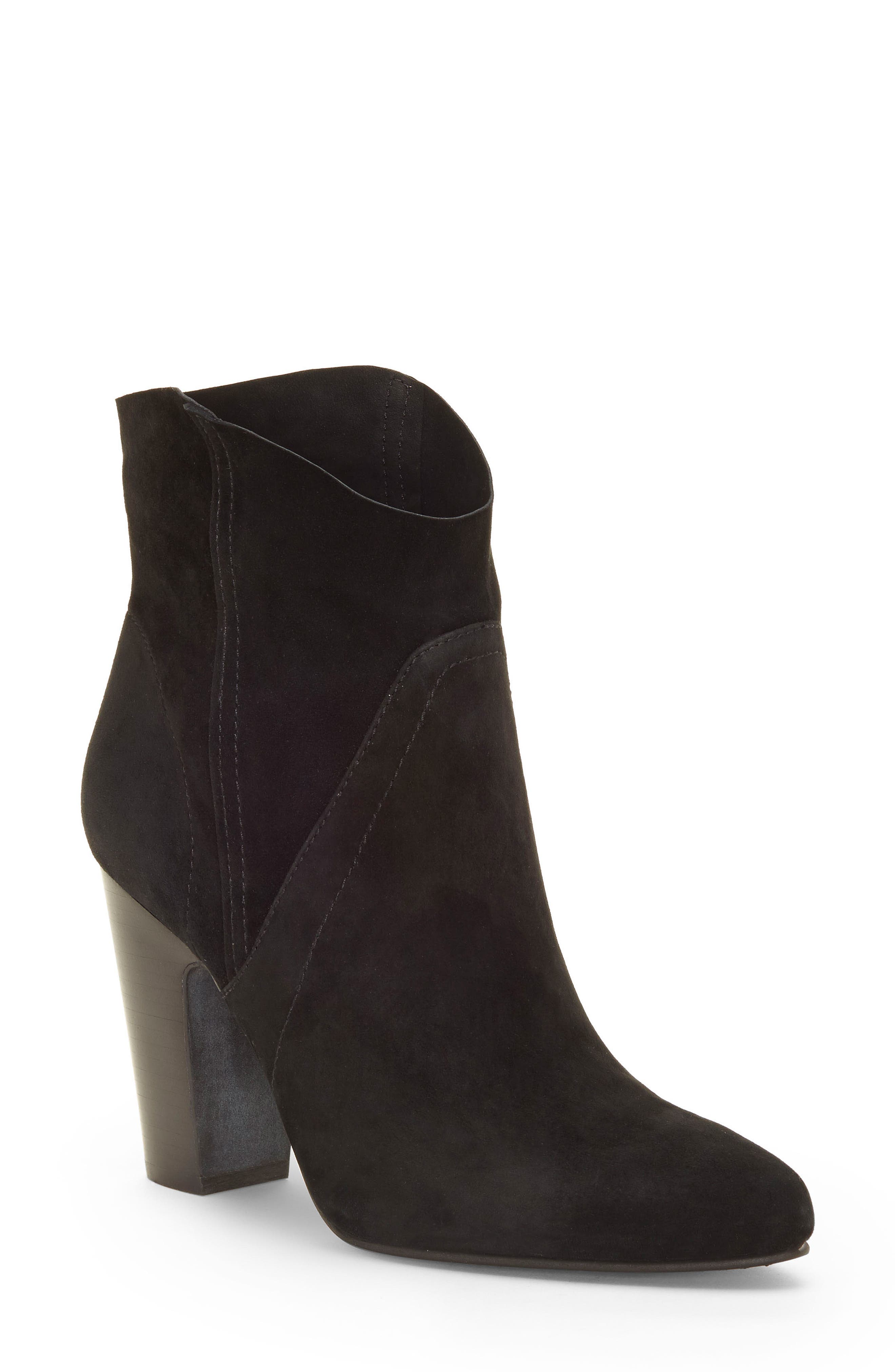 Creestal Western Bootie, Main, color, BLACK/ BLACK LEATHER