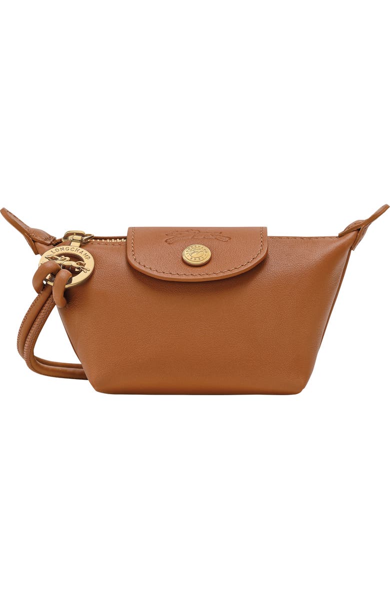 Longchamp Le Pliage Xtra Leather Coin Purse, Main, color, Cashew