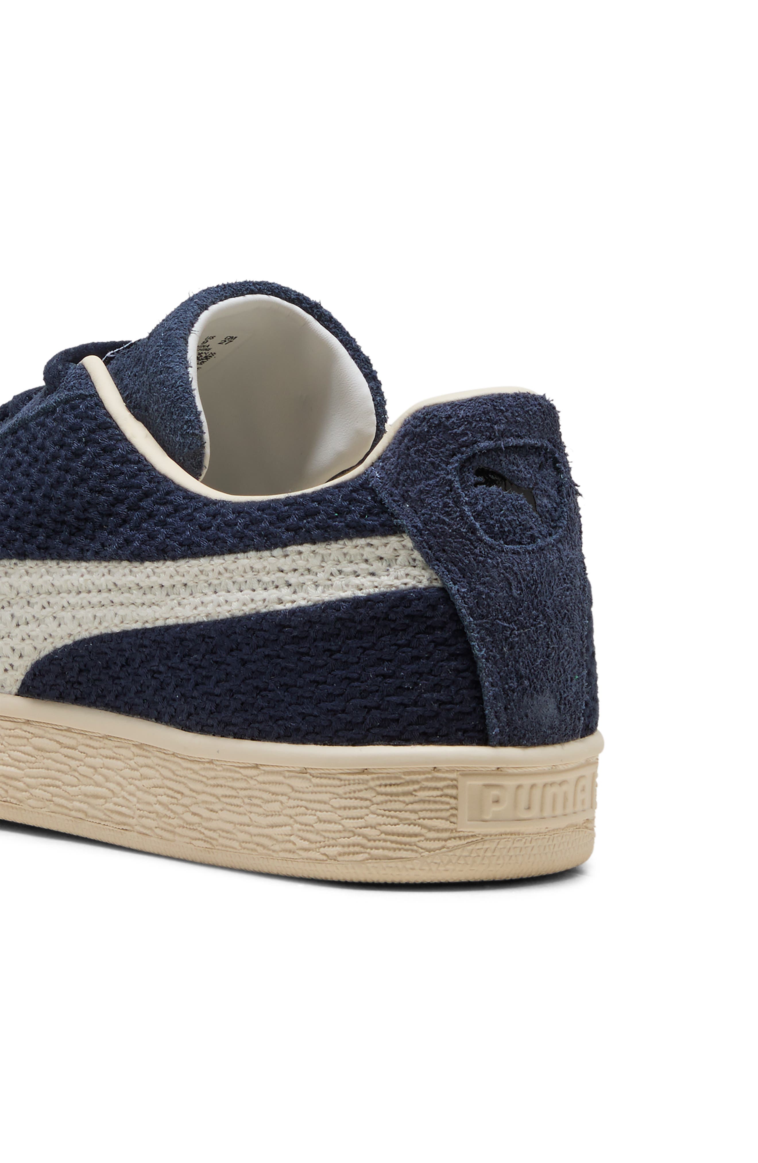PUMA Suede Crochet Sneaker, Alternate, color, Puma Navy/ Puma White