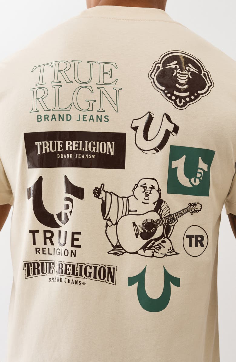 True Religion Mixed Logo Graphic T-Shirt, Alternate, color, Fog