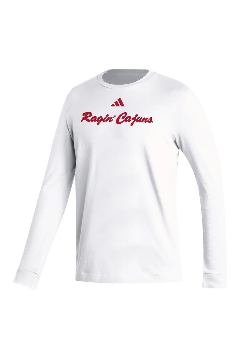 Men's adidas  White Louisiana Ragin' Cajuns Vault Script Creator Long Sleeve T-Shirt, Alternate, color, White