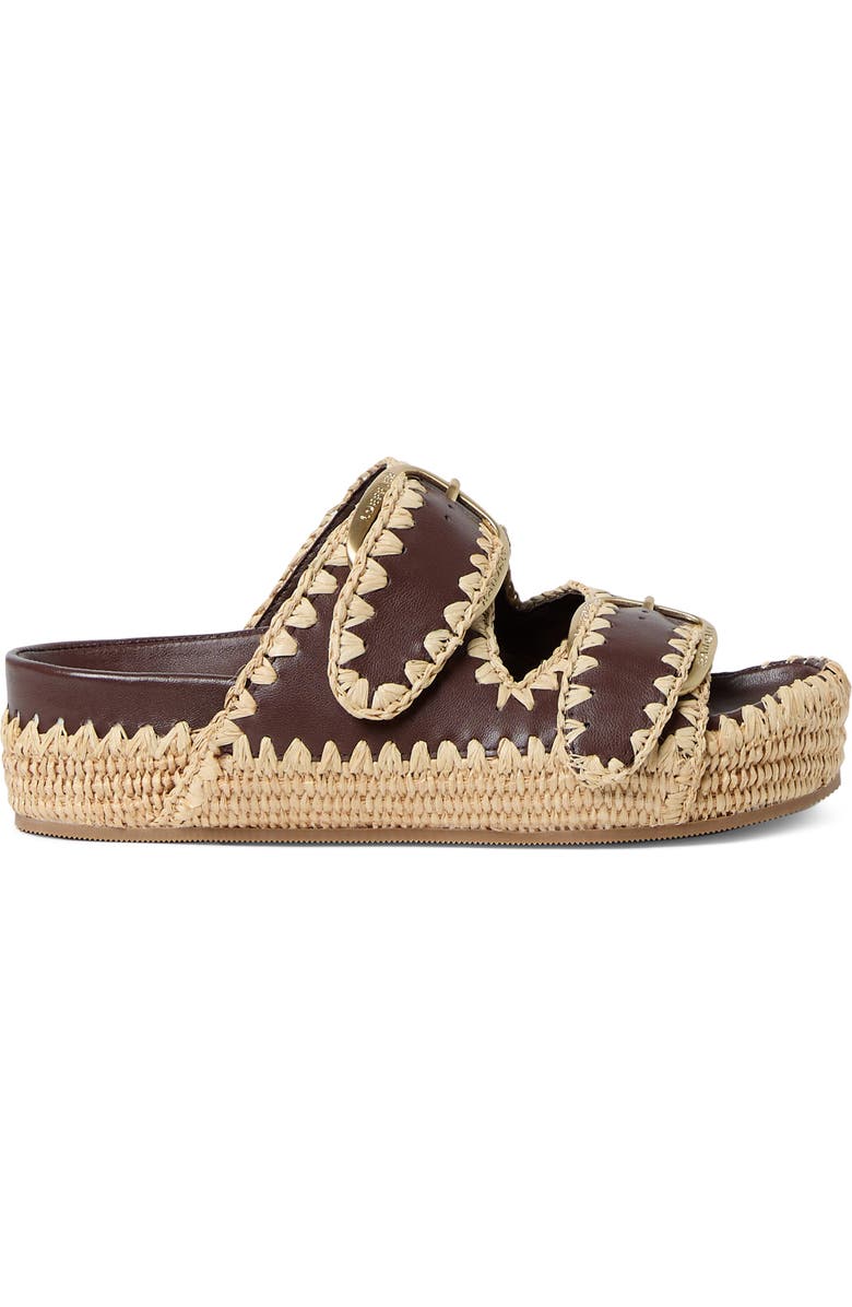 Loeffler Randall Nico Slide Sandal, Alternate, color, Chocolate/Natural