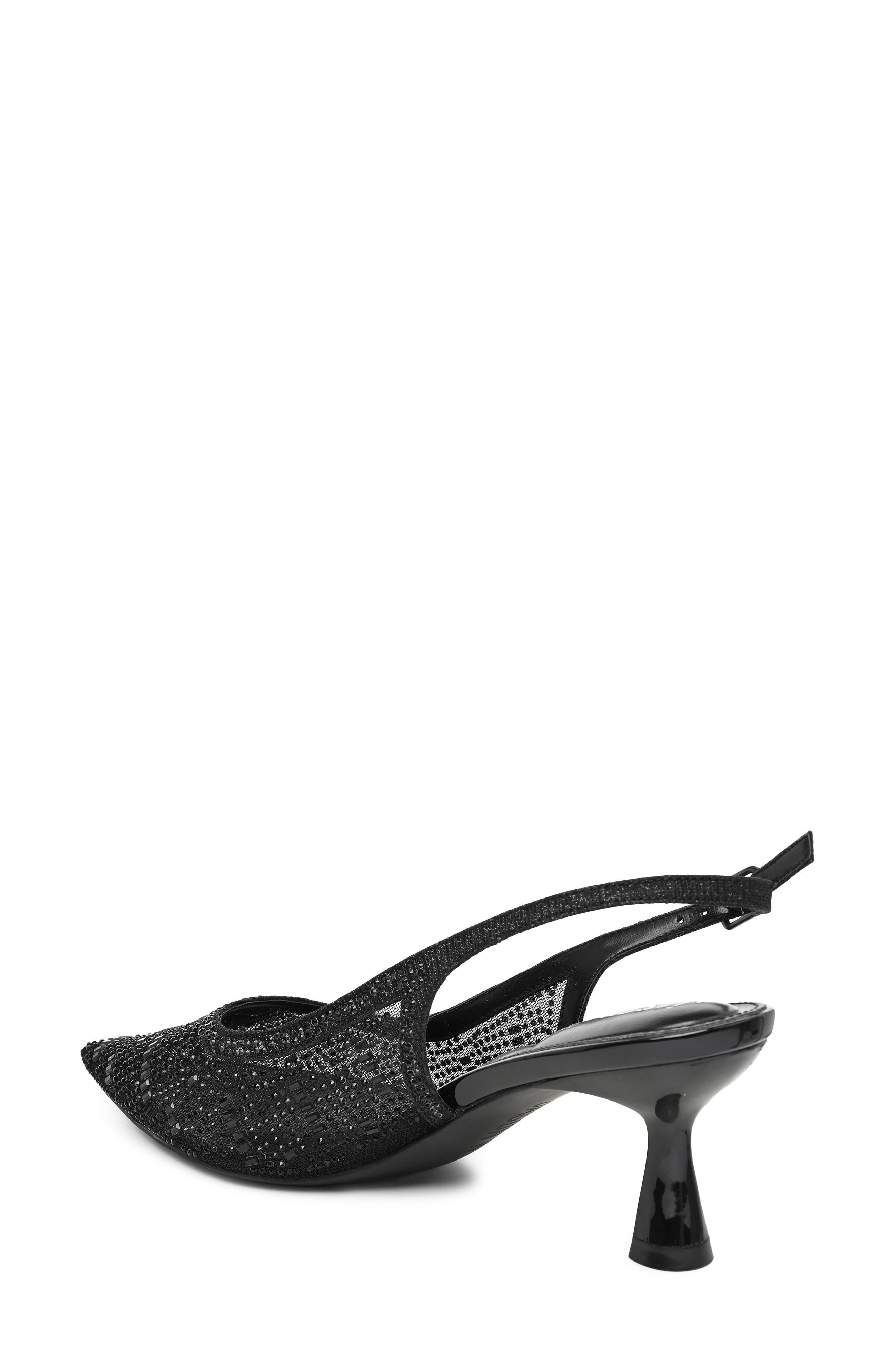 Arun Pointed Toe Slingback Pump, Alternate, color, BLACK BLING