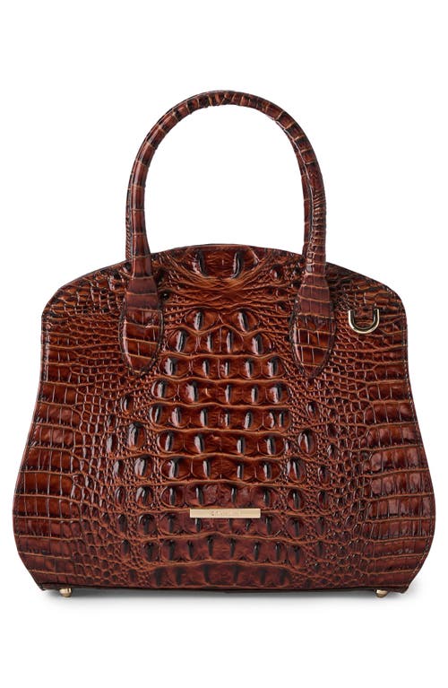 Brahmin Rosetta Melbourne Medium Leather Satchel In Pecan