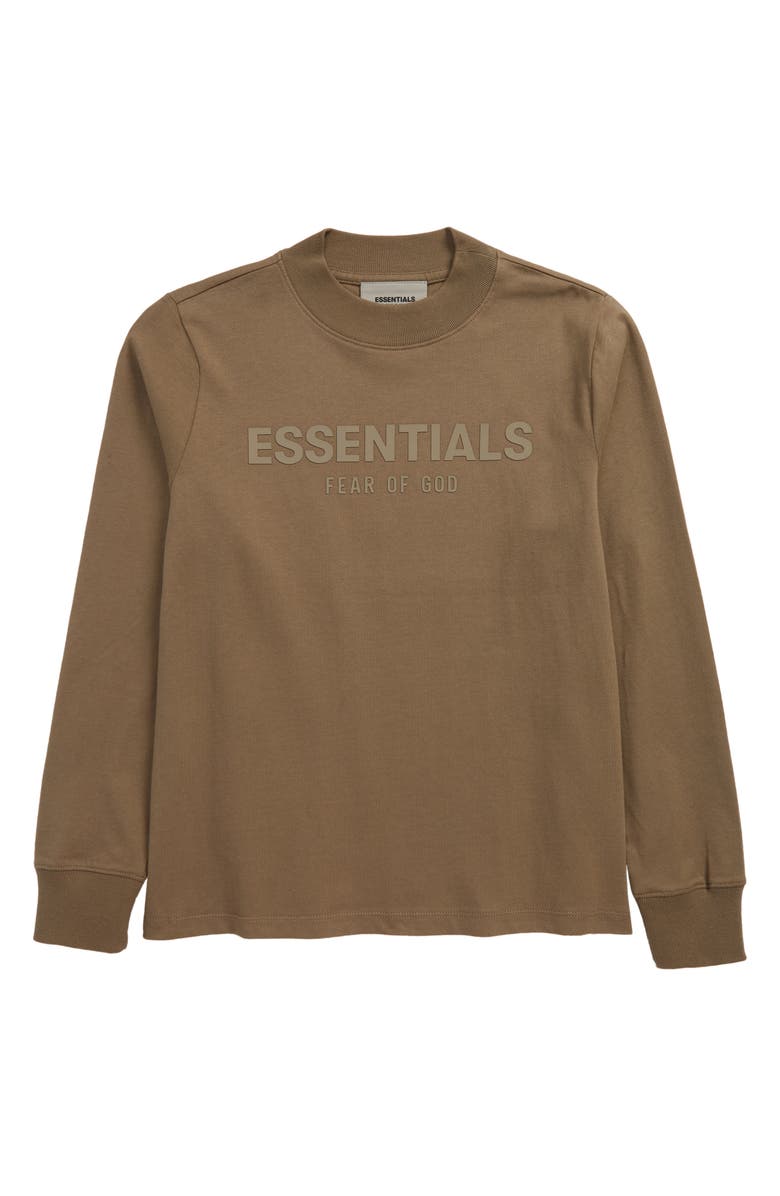 Fear of God Essentials Kids' Long Sleeve Cotton Logo Tee, Main, color, 