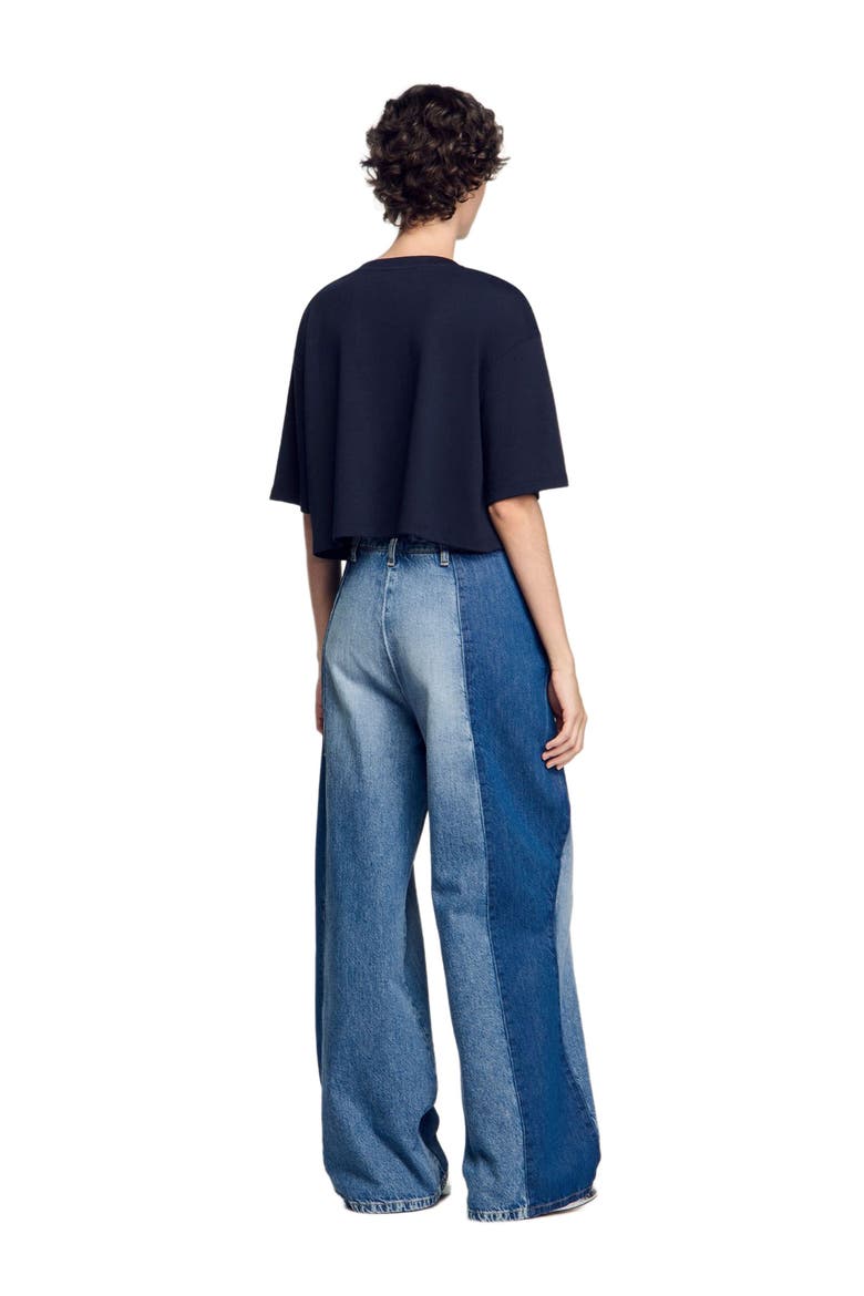 T-shirt with beaded details, Alternate, color, Navy blue