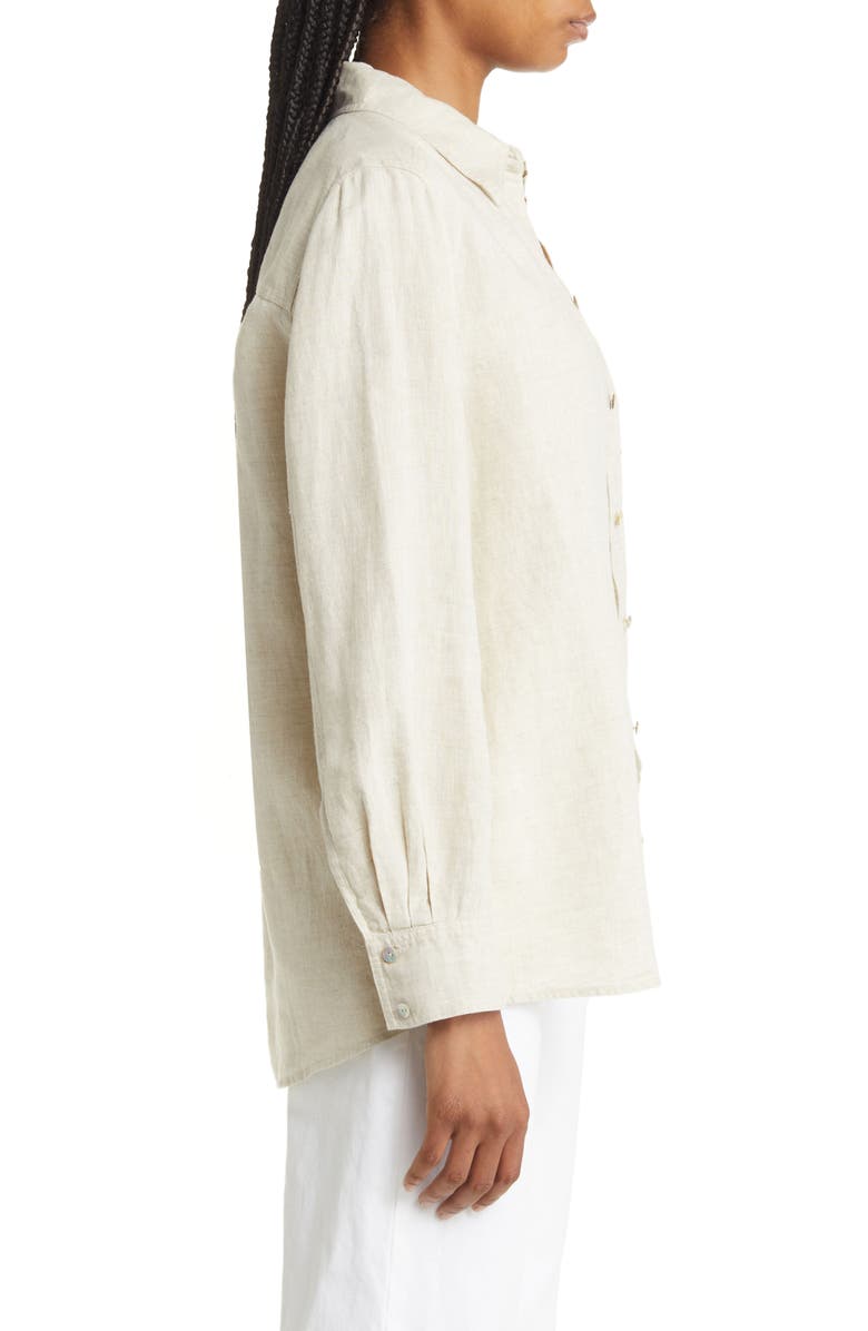 & Other Stories Oversize Linen Button-Up Shirt, Alternate, color, Beige