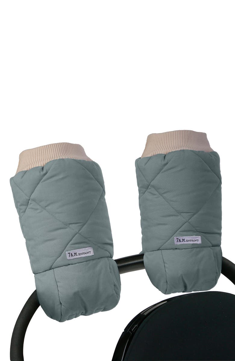 7 A.M. Enfant Set of 2 Warmmuffs Water Resistant Hand Warmer Stroller Handle Muffs, Main, color, Mirage Blue